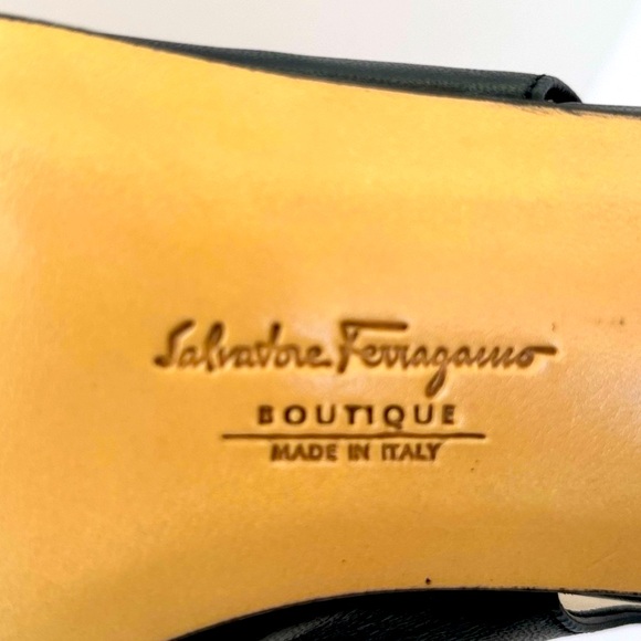 Salvatore Ferragamo Leather Pumps, Slingback, Low Heel Shoes - Picture 11 of 12